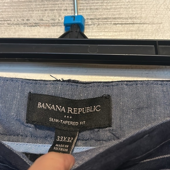 Banana Republic Grayson Slim Tapered Fit Pants Size 33 x 32 NWT Blue - Picture 4 of 8